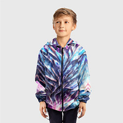 Ветровка с капюшоном детская Синий драгоценный камень, цвет: 3D-черный — фото 2