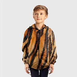 Ветровка с капюшоном детская Тигровая шкура, цвет: 3D-черный — фото 2