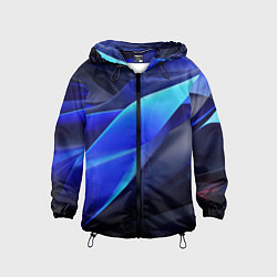 Ветровка с капюшоном детская Black blue background abstract, цвет: 3D-черный
