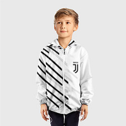 Ветровка с капюшоном детская Juventus sport geometry, цвет: 3D-белый — фото 2