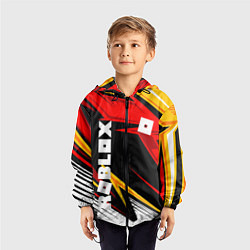 Ветровка с капюшоном детская Роблокс - спортивная абстрация, цвет: 3D-черный — фото 2