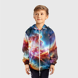 Ветровка с капюшоном детская The cosmic nebula, цвет: 3D-белый — фото 2