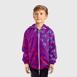 Ветровка с капюшоном детская НФС лого градиент текстура, цвет: 3D-белый — фото 2