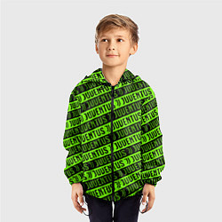 Ветровка с капюшоном детская Juventus green pattern sport, цвет: 3D-черный — фото 2