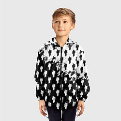 Ветровка с капюшоном детская Billie Eilish pattern black, цвет: 3D-черный — фото 2