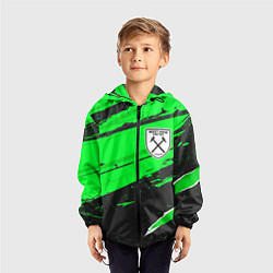 Ветровка с капюшоном детская West Ham sport green, цвет: 3D-черный — фото 2