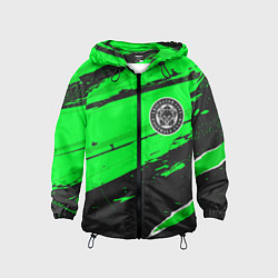 Ветровка с капюшоном детская Leicester City sport green, цвет: 3D-черный