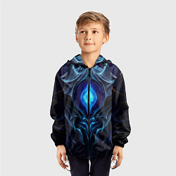 Ветровка с капюшоном детская Магическая синяя абстракция, цвет: 3D-черный — фото 2