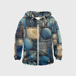 Детская ветровка Denim patchwork - ai art