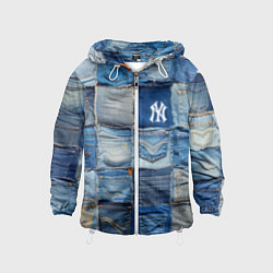 Ветровка с капюшоном детская Patchwork - New York yankees baseball team, цвет: 3D-белый