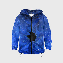 Ветровка с капюшоном детская Расколотое стекло - звездное небо, цвет: 3D-черный
