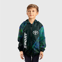 Ветровка с капюшоном детская Toyota sport glitch blue, цвет: 3D-черный — фото 2
