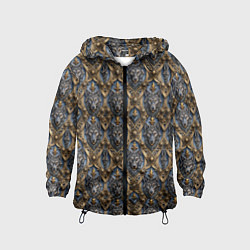 Ветровка с капюшоном детская Объемные узоры и волки, цвет: 3D-черный