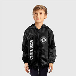 Ветровка с капюшоном детская Chelsea sport на темном фоне вертикально, цвет: 3D-черный — фото 2
