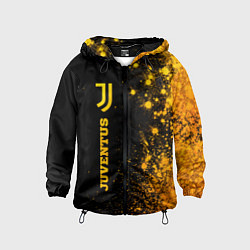Ветровка с капюшоном детская Juventus - gold gradient по-вертикали, цвет: 3D-черный
