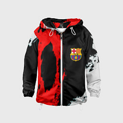 Ветровка с капюшоном детская Barcelona fc краски спорт, цвет: 3D-белый