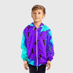 Ветровка с капюшоном детская Fortnite neon steel colors epic, цвет: 3D-белый — фото 2