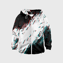 Ветровка с капюшоном детская Glitch effect, цвет: 3D-белый