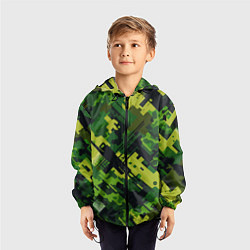 Ветровка с капюшоном детская Camouflage - pattern ai art, цвет: 3D-черный — фото 2