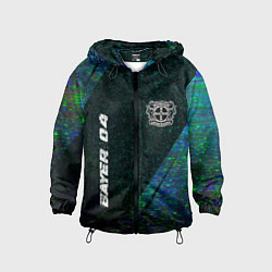 Ветровка с капюшоном детская Bayer 04 glitch blue, цвет: 3D-черный