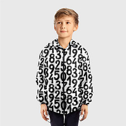 Ветровка с капюшоном детская Гранжевые числа, цвет: 3D-черный — фото 2