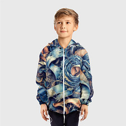 Ветровка с капюшоном детская Джинсовая рванина - модный тренд, цвет: 3D-белый — фото 2