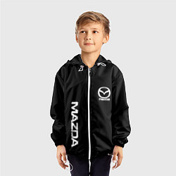 Ветровка с капюшоном детская Mazda white logo, цвет: 3D-белый — фото 2