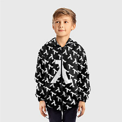 Ветровка с капюшоном детская Half liife logo pattern, цвет: 3D-черный — фото 2