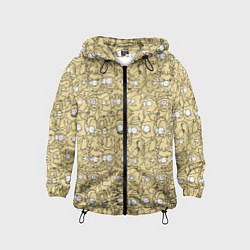 Ветровка с капюшоном детская Дудл человечки носатые - паттерн, цвет: 3D-черный