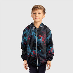 Ветровка с капюшоном детская Цветные клубы дыма, цвет: 3D-белый — фото 2