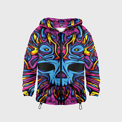 Ветровка с капюшоном детская Skull tatoo steel, цвет: 3D-черный