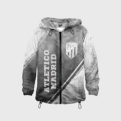 Ветровка с капюшоном детская Atletico Madrid - grey gradient вертикально, цвет: 3D-черный