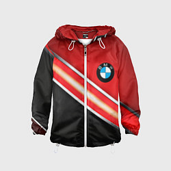 Ветровка с капюшоном детская BMW geometry steel, цвет: 3D-белый