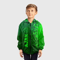 Ветровка с капюшоном детская Ajax - green gradient по-вертикали, цвет: 3D-черный — фото 2