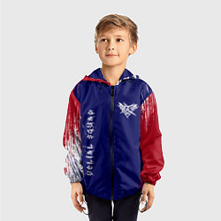 Ветровка с капюшоном детская Velial squad - red abstract, цвет: 3D-черный — фото 2