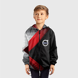 Ветровка с капюшоном детская Volvo metal stripes, цвет: 3D-черный — фото 2