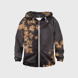 Ветровка с капюшоном детская Осенние листья эффект, цвет: 3D-белый