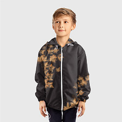 Ветровка с капюшоном детская Осенние листья эффект, цвет: 3D-белый — фото 2