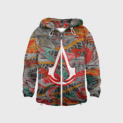 Ветровка с капюшоном детская Assassins Creed shadows japan, цвет: 3D-белый