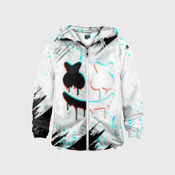 Ветровка с капюшоном детская Marshmello - музыка, цвет: 3D-белый