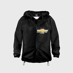 Ветровка с капюшоном детская Chevrolet logo, цвет: 3D-черный