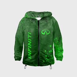 Ветровка с капюшоном детская Infiniti - green gradient вертикально, цвет: 3D-черный