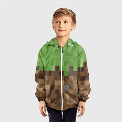 Ветровка с капюшоном детская Earth - Minecraft, цвет: 3D-белый — фото 2