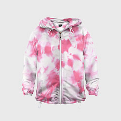 Ветровка с капюшоном детская Розовый тай дай, цвет: 3D-белый