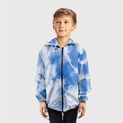 Ветровка с капюшоном детская Синий тай дай, цвет: 3D-черный — фото 2