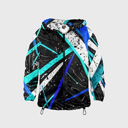 Ветровка с капюшоном детская Разноцветные праздничные линии, цвет: 3D-черный