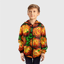 Ветровка с капюшоном детская Котлеты, цвет: 3D-черный — фото 2