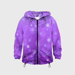Ветровка с капюшоном детская Резные снежинки глитч, цвет: 3D-черный