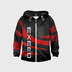Ветровка с капюшоном детская Exeed - красные линии, цвет: 3D-белый