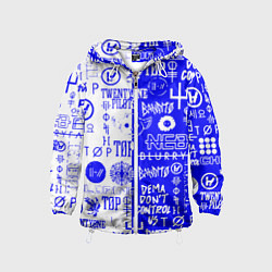 Ветровка с капюшоном детская Twenty one pilots лого, цвет: 3D-белый